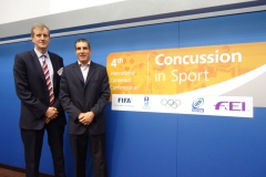 Dr Simon Kemp (IRB) and Dr Jon Patricios. 4th International Conference on Concussion in Sport, Zurich, November 2012.
