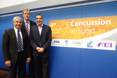 Drs Martin Raftery (World Rugby), Simon Kemp (RFU) and Jon Patricios. 4th International Conference on Concussion in Sport, Zurich, November 2012